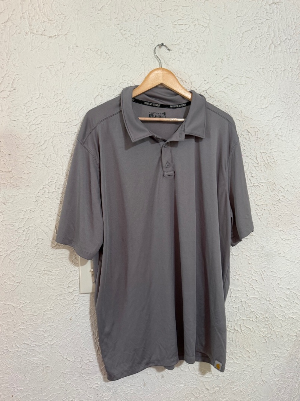 Carhartt Men's Gray Polo Shirt 2XL Relaxed Fit Short Sleeve